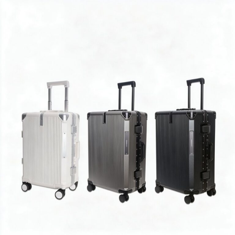 Spinner Trolley Suitcase Aluminum Frame Hardside Luggage