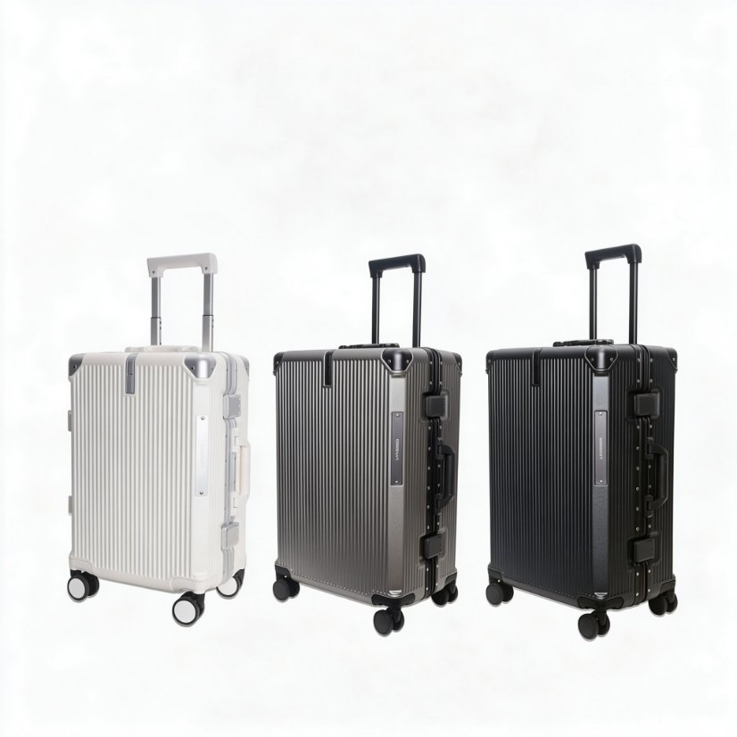 Spinner Trolley Suitcase Aluminum Frame Hardside Luggage