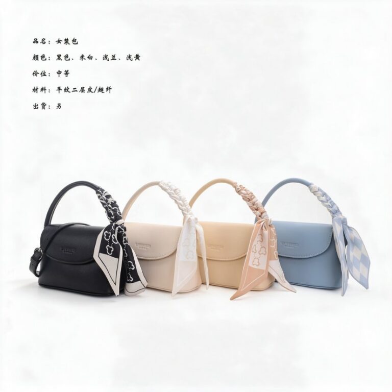 Women's Bags Elegant Top Handle Bag with Silk Scarf — Underarm Shoulder Purse